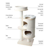 HONEYPOTCAT PURRING Plush & Sisal Barrel Cat Tower - 122cm - Side View