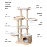 HONEYPOTCAT Cosy Woven Cat Perch - 141.5cm - Side View