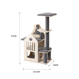 HONEYPOTCAT Deluxe Two-Level Cat Villa - 113cm - Front View
