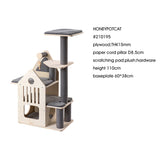 HONEYPOTCAT Deluxe Two-Level Cat Villa - 113cm - Side View