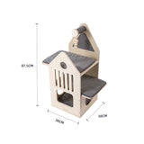 HONEYPOTCAT Cosy Cat Villa - 87.5cm - Front View