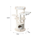 HONEYPOTCAT Enduring Comfort Sisal & Wood Tree - 128cm - Front View