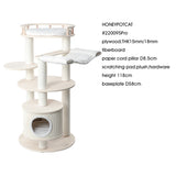 HONEYPOTCAT Enduring Comfort Sisal & Wood Tree - 128cm - Top-Down View