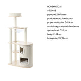 HONEYPOTCAT Fun Oasis Wood Cat Tree & Activity Barrel - 135cm - Side View