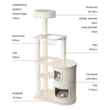 HONEYPOTCAT Fun Oasis Wood Cat Tree & Activity Barrel - 135cm - Top-Down View