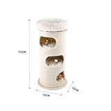 HONEYPOTCAT Cosy Sisal Barrel With Plush Top - Deluxe 115cm