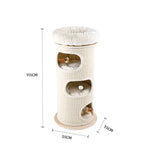 HONEYPOTCAT Cosy Sisal Barrel With Plush Top - Deluxe 115cm - Front View