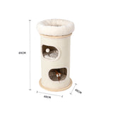 HONEYPOTCAT Cosy Sisal Barrel With Plush Top - Compact 89cm - Front View