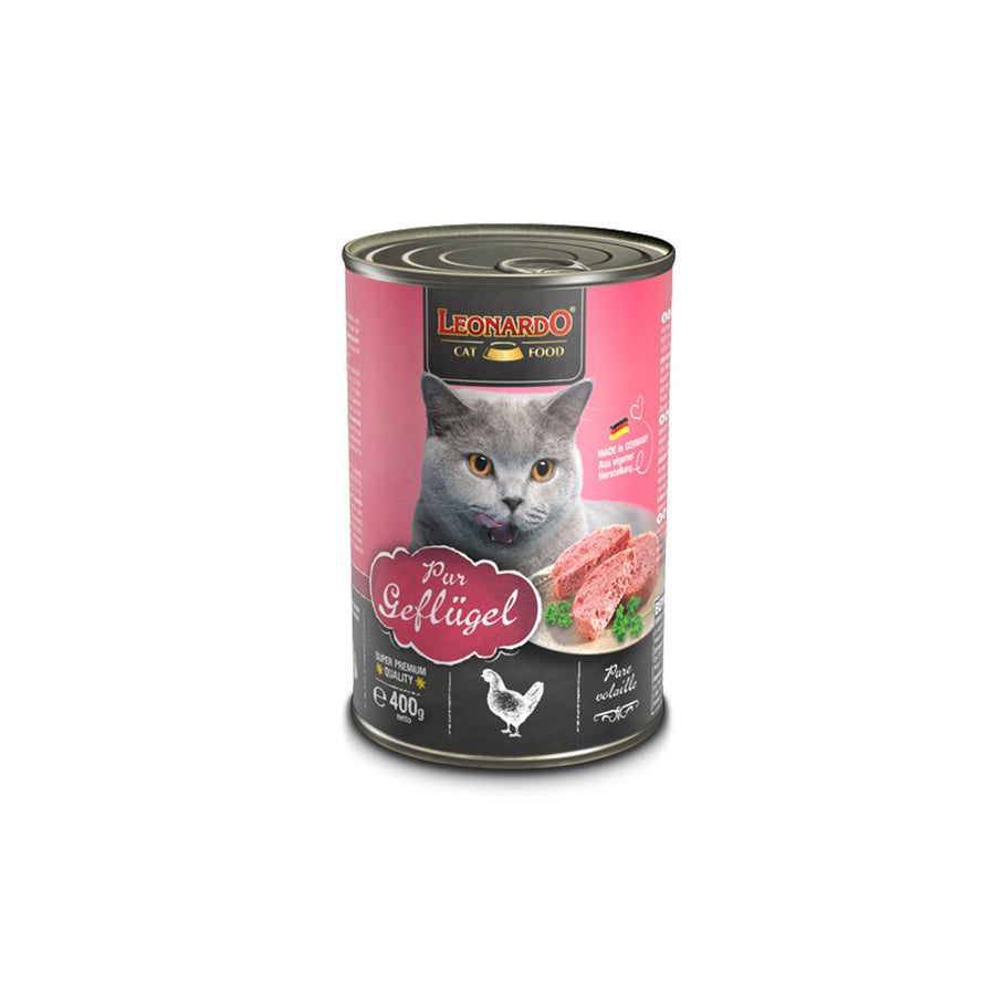 LEONARDO Quality Selection Pure Poultry Wet Cat Food 400gx6