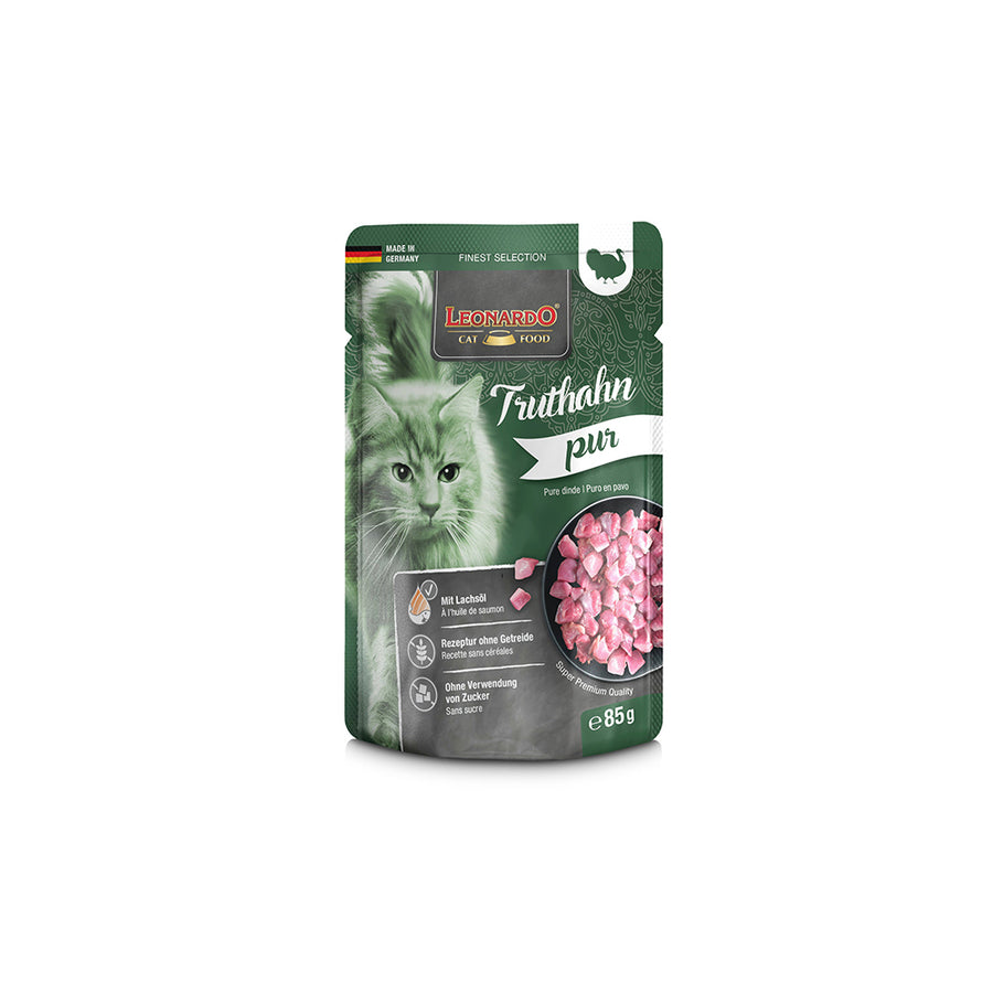 LEONARDO Finest Selection Pure Turkey Wet Cat Food 85gx16