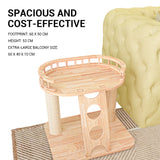 HONEYPOTCAT MZ Happy Steps Wooden Cat Tree - 53cm - Front View