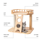 HONEYPOTCAT MZ Happy Steps Wooden Cat Tree - 53cm, image 3