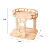 HONEYPOTCAT MZ Happy Steps Wooden Cat Tree - 53cm - Top-Down View