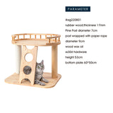 HONEYPOTCAT MZ Happy Steps Wooden Cat Tree - 53cm - 45-Degree Angle