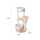 HONEYPOTCAT MZ Simple Joy Wood Cat Tower - Double Delight 110cm - Front View