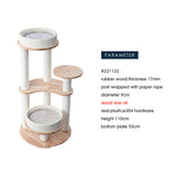 HONEYPOTCAT MZ Simple Joy Wood Cat Tower - Double Delight 110cm - Side View