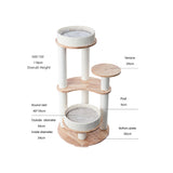 HONEYPOTCAT MZ Simple Joy Wood Cat Tower - Double Delight 110cm - Top-Down View