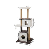 CATIO Deluxe Multi-Function Three-Level Dual Cat Scratching Tree 141cm - Low Angle