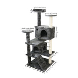 CATIO Chipboard Flannel Cat Scratching Tree - Abstract Deluxe 50x50x127cm - Front View