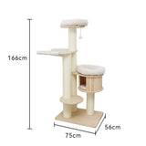 CATIO VINTAGE Solid Wood Cat Climbing Tree Post Scratcher 176cm - Front View