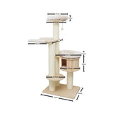 CATIO VINTAGE Solid Wood Cat Climbing Tree Post Scratcher 176cm - Side View
