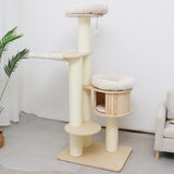 CATIO VINTAGE Solid Wood Cat Climbing Tree Post Scratcher 176cm - 45-Degree Angle