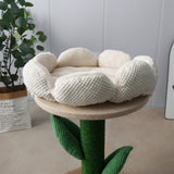 CATIO White Camelia Flower Cat Scratching Tree - Side View