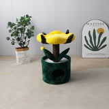 CATIO Bucket Cat House With Enchanted Flower Cat Tree - Front View