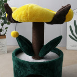 CATIO Bucket Cat House With Enchanted Flower Cat Tree - Top-Down View