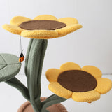 CMISSTREE Sunflower In A Pot House Cat Tree - Top-Down View