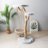 CMISSTREE Modern Cat Tree With Hanging Hammock - Front View