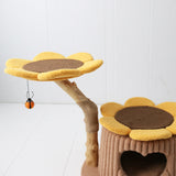 CMISSTREE Heart Shaped Cat House With Sunflower Cat Tree - Top-Down View