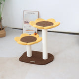 CMISSTREE 2-Level Sunflower Cat Scratching Tree - Front View
