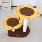 CMISSTREE 2-Level Sunflower Cat Scratching Tree - Side View