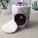 CATIO Purple Bubble Milktea Cat House - Side View