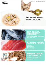 CAT FOREST Premium Tuna White Meat With Mussel In Gravy Cat Canned Food 85G X 24 - Rear View