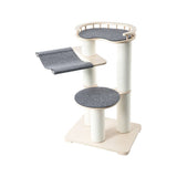 HONEYPOTCAT Leisure Loft With Hammock & Scratch Post - Gray Felt - 127cm