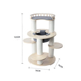 HONEYPOTCAT Harmony Wood Cat Tower - 123cm - Side View