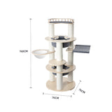 HONEYPOTCAT Harmony Wood Cat Tower - 168cm - Side View