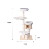 HONEYPOTCAT Signature Solid Wood Cat Tower - 175.5cm - Front View