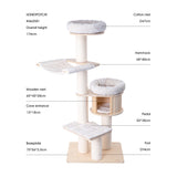 HONEYPOTCAT Signature Solid Wood Cat Tower - 175.5cm - Side View