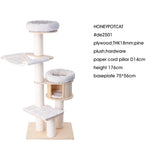 HONEYPOTCAT Signature Solid Wood Cat Tower - 175.5cm - Top-Down View