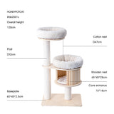 HONEYPOTCAT Classic Solid Wood Perch - 118.5cm - Side View
