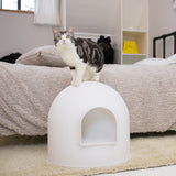 PIDAN Igloo Cat Litter Box - White - 45-Degree Angle