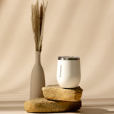 Corkcicle Stemless - 340ml Gloss White - 45-Degree Angle