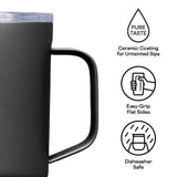 Corkcicle Mug - 500ml Matte Black - Front View