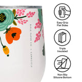 Corkcicle Stemless - 340ml Rifle Paper - Garden Party Cream - Front View