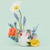 Corkcicle Stemless - 340ml Rifle Paper - Garden Party Cream - Side View