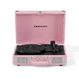 Crosley Cruiser Bluetooth Portable Turntable - Blush Pink + Bundled Crosley Record Storage Display Stand - Top-Down View