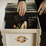 Crosley Cruiser Bluetooth Portable Turntable - Emerald Green + Bundled Crosley Record Storage Crate - Top-Down View
